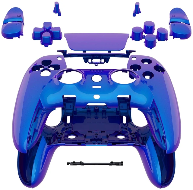 Main image of eXtremeRate Full Set Shell with Buttons Touchpad Compatible with ps5 Edge Controller, Chameleon Purple Blue Replacement Decorative Trim Shell Front Back Plates Compatible with ps5 Edge Controller