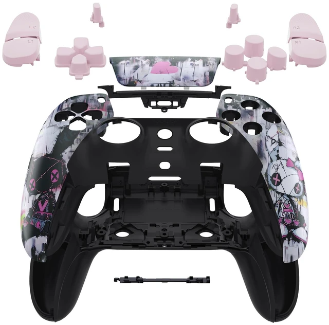 Main image of eXtremeRate Full Set Shell Buttons Touchpad Cover Compatible with p s 5 Edge Controller, Lovely Punky Bunny Replacement Decorative Trim Shell Front Back Plates Compatible with p-s-5 Edge Controller
