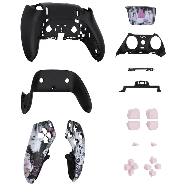 Alt view image 4 of 5 - eXtremeRate Full Set Shell Buttons Touchpad Cover Compatible with p s 5 Edge Controller, Lovely Punky Bunny Replacement Decorative Trim Shell Front Back Plates Compatible with p-s-5 Edge Controller