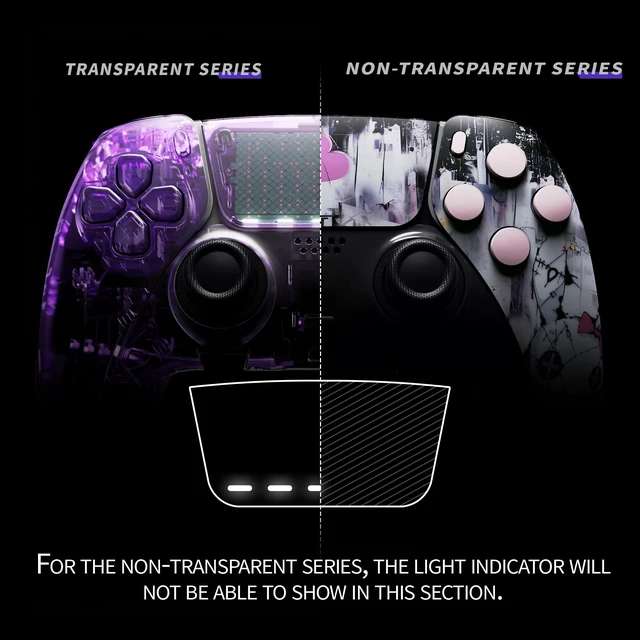 Alt view image 5 of 5 - eXtremeRate Full Set Shell Buttons Touchpad Cover Compatible with p s 5 Edge Controller, Lovely Punky Bunny Replacement Decorative Trim Shell Front Back Plates Compatible with p-s-5 Edge Controller