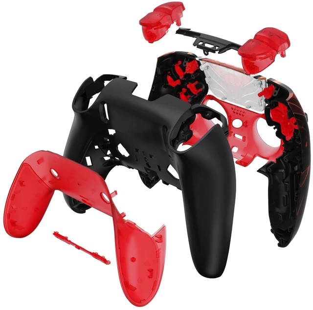 Alt view image 3 of 5 - eXtremeRate Full Set Shell with Buttons Touchpad Cover Compatible with PS5 Edge Controller, Spider Armor Replacement Decorative Trim Shell Front Back Plates Compatible with PS5 Edge Controller