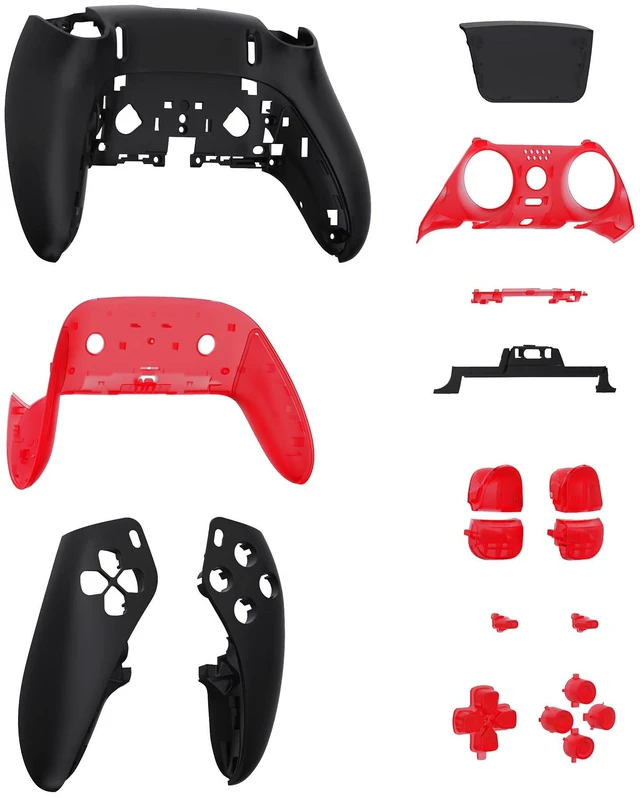 Alt view image 4 of 5 - eXtremeRate Full Set Shell with Buttons Touchpad Cover Compatible with PS5 Edge Controller, Spider Armor Replacement Decorative Trim Shell Front Back Plates Compatible with PS5 Edge Controller