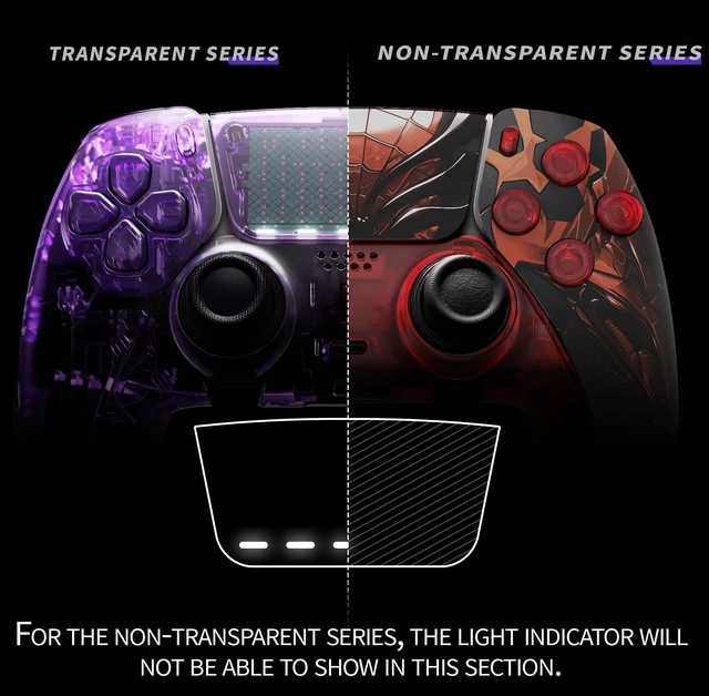 Alt view image 5 of 5 - eXtremeRate Full Set Shell with Buttons Touchpad Cover Compatible with PS5 Edge Controller, Spider Armor Replacement Decorative Trim Shell Front Back Plates Compatible with PS5 Edge Controller