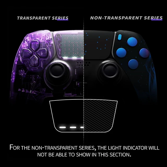 Alt view image 5 of 5 - eXtremeRate Full Set Shell with Buttons Touchpad Cover Compatible with ps5 Edge Controller, Blue Flame Replacement Decorative Trim Shell Front Back Plates Compatible with ps5 Edge Controller