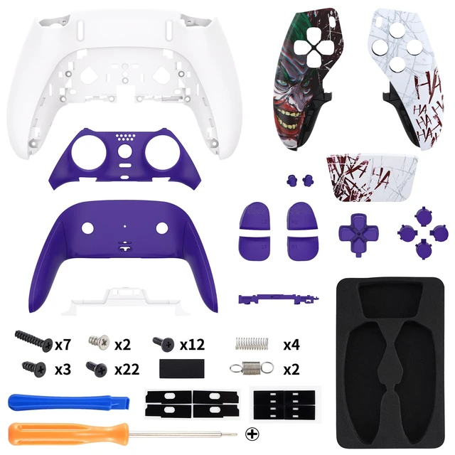 Alt view image 2 of 5 - eXtremeRate Full Set Shell with Buttons Touchpad Cover Compatible with ps5 Edge Controller, Clown Hahaha Replacement Decorative Trim Shell Front Back Plates Compatible with ps5 Edge Controller