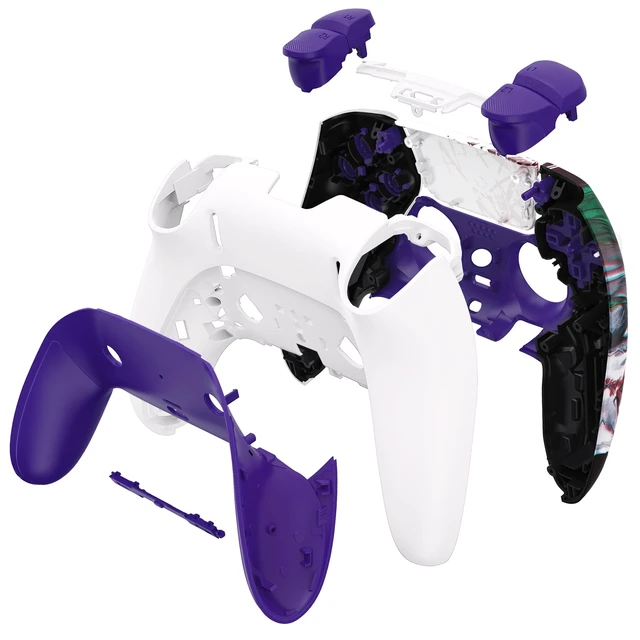Alt view image 3 of 5 - eXtremeRate Full Set Shell with Buttons Touchpad Cover Compatible with ps5 Edge Controller, Clown Hahaha Replacement Decorative Trim Shell Front Back Plates Compatible with ps5 Edge Controller