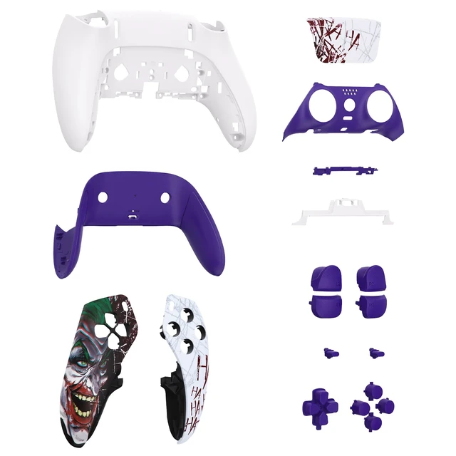Alt view image 4 of 5 - eXtremeRate Full Set Shell with Buttons Touchpad Cover Compatible with ps5 Edge Controller, Clown Hahaha Replacement Decorative Trim Shell Front Back Plates Compatible with ps5 Edge Controller