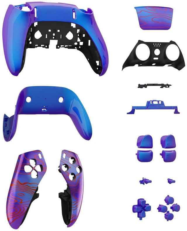 Alt view image 4 of 5 - eXtremeRate Full Set Shell with Buttons Touchpad Cover Compatible with p s 5 Edge Controller, Damascuscamo Replacement Decorative Trim Shell Front Back Plates Compatible with p s 5 Edge Controller