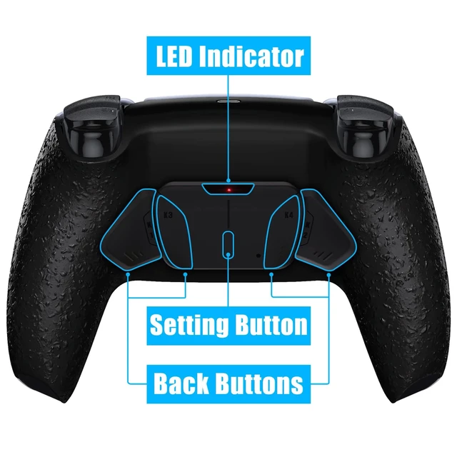 Alt view image 6 of 7 - eXtremeRate Textured Black Programable RISE4 V4 Remap Kit for PS5 Controller BDM-030 040 050 060, Upgrade Board & Redesigned Back Shell & 4 Back Buttons for PS5 Controller - Controller NOT Included