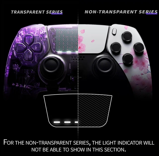 Alt view image 5 of 5 - eXtremeRate Left Right Front Top Shell with Touchpad Compatible with p s 5 Edge Controller, Cherry Blossom Whisper Replacement Faceplate Shell DIY Touch Pad Cover Compatible with p s 5 Edge Controller