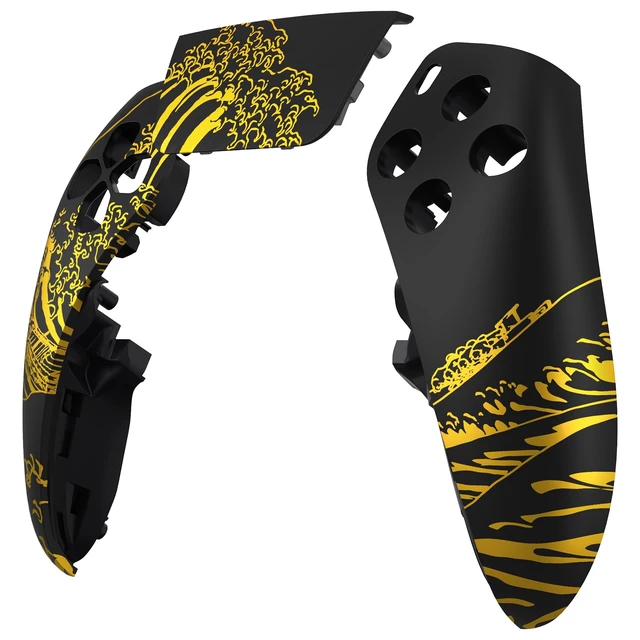 Alt view image 2 of 5 - eXtremeRate Left Right Front Top Shell with Touchpad Compatible with p s 5 Edge Controller DIY Replacement Faceplate Shell Custom Touch Pad Cover - The Great Golden Wave Off Kanagawa - Black