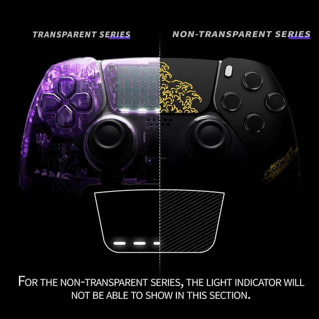 Alt view image 5 of 5 - eXtremeRate Left Right Front Top Shell with Touchpad Compatible with p s 5 Edge Controller DIY Replacement Faceplate Shell Custom Touch Pad Cover - The Great Golden Wave Off Kanagawa - Black