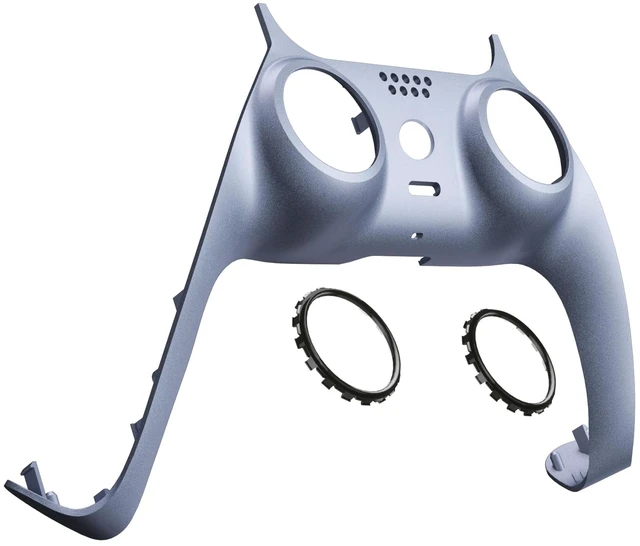 Main image of eXtremeRate Sterling Silver Decorative Trim Shell Compatible with P S 5 Controller DIY Replacement Clip Shell, Custom Plates Cover Compatible with P S 5 Controller with Accent Rings