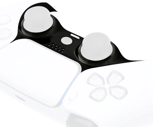 Main image of eXtremeRate Chrome Black Glossy Decorative Trim Shell Compatible with p s 5 Controller, DIY Replacement Clip Shell, Custom Plates Cover Compatible with p s 5 Controller with Accent Rings