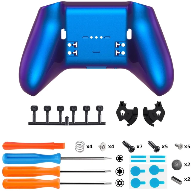 Alt view image 2 of 7 - eXtremeRate Replacement Bottom Shell Case for Xbox Elite Series 2 Controller, Chameleon Purple Blue Back Housing Shell Cover for Xbox Elite Series 2 Core Controller Model 1797 - Without Controller