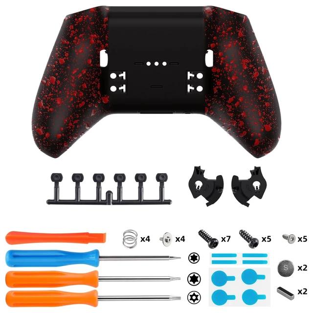 Alt view image 2 of 7 - eXtremeRate Replacement Bottom Shell Case for Xbox Elite Series 2 Controller, Textured Red Non-Slip Back Housing Shell, 3D Splashing Cover for Xbox Elite Series 2 Core Wireless Controller Model 1797