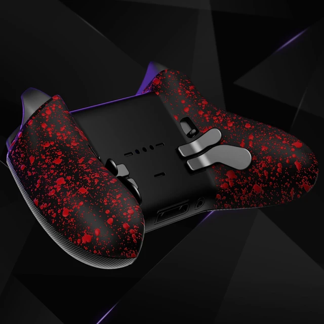 Alt view image 6 of 7 - eXtremeRate Replacement Bottom Shell Case for Xbox Elite Series 2 Controller, Textured Red Non-Slip Back Housing Shell, 3D Splashing Cover for Xbox Elite Series 2 Core Wireless Controller Model 1797
