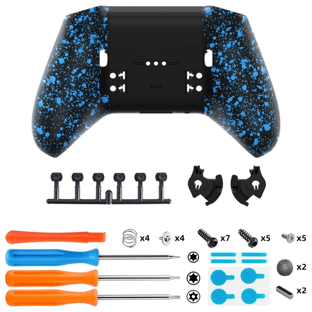 Alt view image 2 of 7 - eXtremeRate Replacement Bottom Shell Case for Xbox Elite Series 2 Controller, Textured Blue Non-Slip Back Housing Shell, 3D Splashing Cover for Xbox Elite Series 2 Core Wireless Controller Model 1797