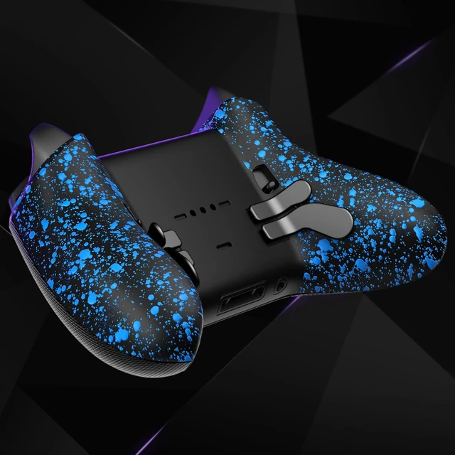 Alt view image 6 of 7 - eXtremeRate Replacement Bottom Shell Case for Xbox Elite Series 2 Controller, Textured Blue Non-Slip Back Housing Shell, 3D Splashing Cover for Xbox Elite Series 2 Core Wireless Controller Model 1797