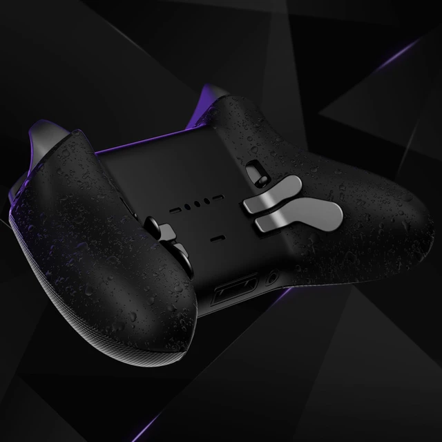 Alt view image 6 of 7 - eXtremeRate Replacement Bottom Shell Case for Xbox Elite Series 2 Controller, Textured Black Non-Slip Back Housing Shell, 3D Splashing Cover for Xbox Elite Series 2 Core Wireless Controller Model 1797