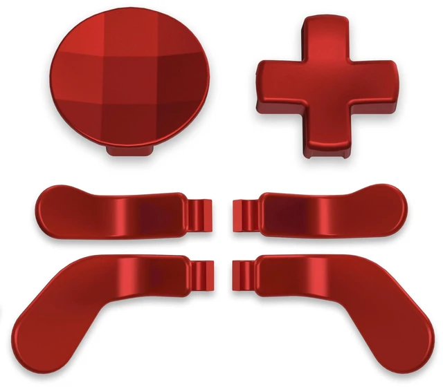 Main image of eXtremeRate 6 in 1 Metallic Scarlet Red Magnetic Stainless Steel D-pads Replacement Back Paddles for Xbox Elite , Direction Keys Back Buttons for Xbox Elite & Elite Series 2 Controller