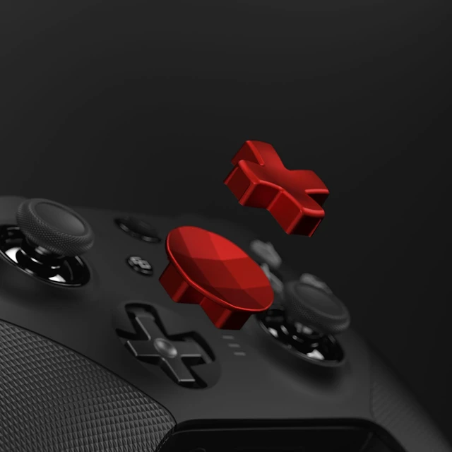 Alt view image 2 of 7 - eXtremeRate 2Pcs Metallic Scarlet Red Magnetic Stainless Steel D-Pads for Xbox Elite 1/2 Controller, Replacement Directional Pad Button Kits for Xbox One Elite & Xbox One Elite Series 2 Controller