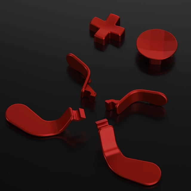 Alt view image 7 of 7 - eXtremeRate 6 in 1 Metallic Scarlet Red Magnetic Stainless Steel D-pads Replacement Back Paddles for Xbox Elite , Direction Keys Back Buttons for Xbox Elite & Elite Series 2 Controller