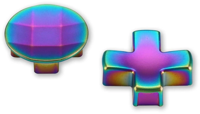 Main image of eXtremeRate 2 pcs Metalic Rainbow Aura Blue & Purple Magnetic Stainless Steel D-Pads, Replacement Parts Directional Pad Button Kits for Xbox One Elite & Xbox One Elite Series 2 Controller