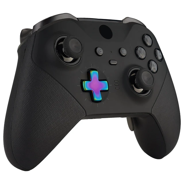 Alt view image 7 of 7 - eXtremeRate 2 pcs Metalic Rainbow Aura Blue & Purple Magnetic Stainless Steel D-Pads, Replacement Parts Directional Pad Button Kits for Xbox One Elite & Xbox One Elite Series 2 Controller
