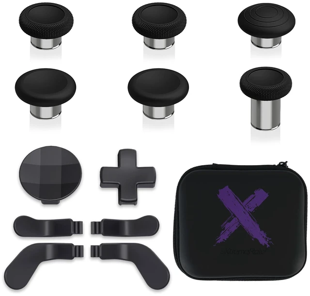Main image of eXtremeRate 13 in 1 Component Pack Kit for Xbox Elite Series 2 Controller, 6 Metal Thumbsticks & Adjustment Tool, 2 D-Pads, 4 Paddles for Xbox Elite Series 2 Core Controller - Black & Metallic Silver