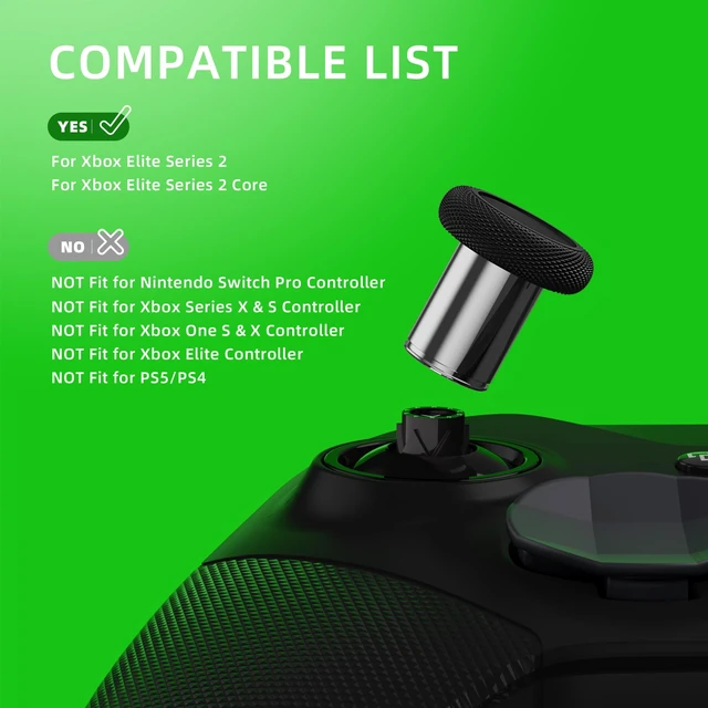 Alt view image 3 of 7 - eXtremeRate 13 in 1 Component Pack Kit for Xbox Elite Series 2 Controller, 6 Metal Thumbsticks & Adjustment Tool, 2 D-Pads, 4 Paddles for Xbox Elite Series 2 Core Controller - Black & Metallic Silver