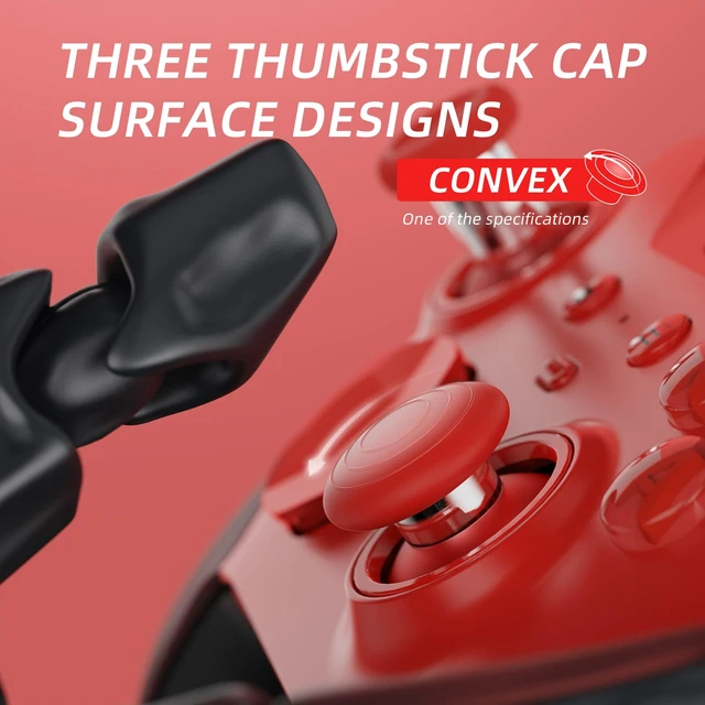 Alt view image 7 of 7 - eXtremeRate 13 in 1 Component Pack Kit for Xbox Elite Series 2 Controller, 6 Metal Thumbsticks & Tool, 2 D-Pads, 4 Paddles for Xbox Elite Series 2 Core Controller - Scarlet Red & Metallic Silver