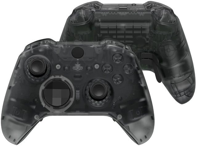 Main image of eXtremeRate Full Set Shell Buttons for Xbox One Elite Series 2 Controller, Clear Black Replacement Faceplate Back Plate Bottom Shell with Buttons for Xbox Elite Series 2 Core Controller - Model 1797