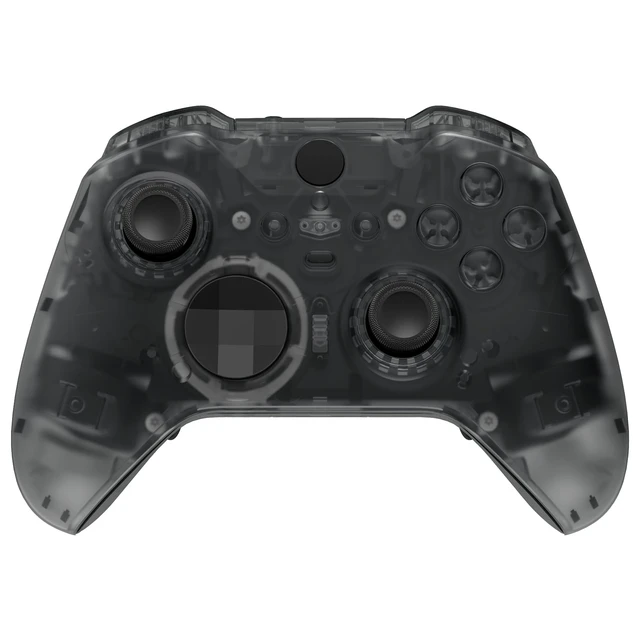 Alt view image 6 of 7 - eXtremeRate Full Set Shell Buttons for Xbox One Elite Series 2 Controller, Clear Black Replacement Faceplate Back Plate Bottom Shell with Buttons for Xbox Elite Series 2 Core Controller - Model 1797
