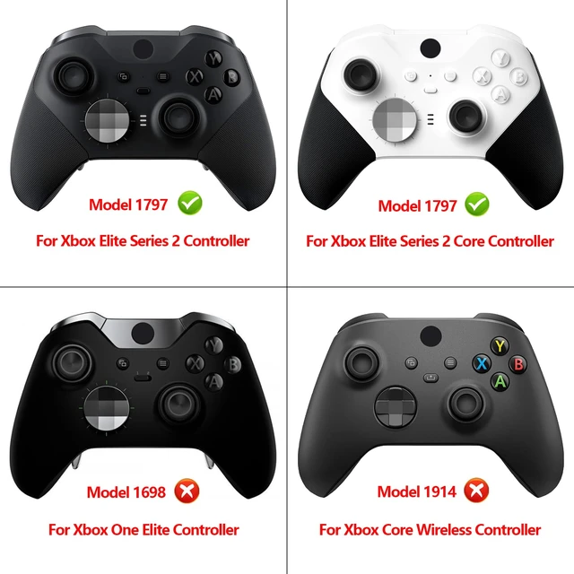 Alt view image 2 of 7 - eXtremeRate Full Set Shell Buttons for Xbox One Elite Series 2 Controller, Clear Replacement Faceplate Back Plate Bottom Shell Case with Buttons for Xbox Elite Series 2 Core Controller - Model 1797