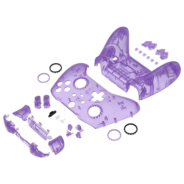 Alt view image 5 of 7 - eXtremeRate Full Set Shell Buttons for Xbox One Elite Series 2 Controller, Clear Atomic Purple Replacement Faceplate Back Plate Bottom Shell Case with Buttons for Xbox Elite Series 2 Core Controller