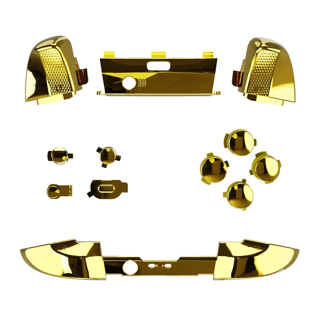 Alt view image 3 of 7 - eXtremeRate Chrome Gold Replacement Buttons for Xbox One Elite Series 2 Controller, LB RB LT RT Bumpers Triggers ABXY Start Back Sync Profile Keys for Xbox Elite Series 2 Core Controller Model 1797