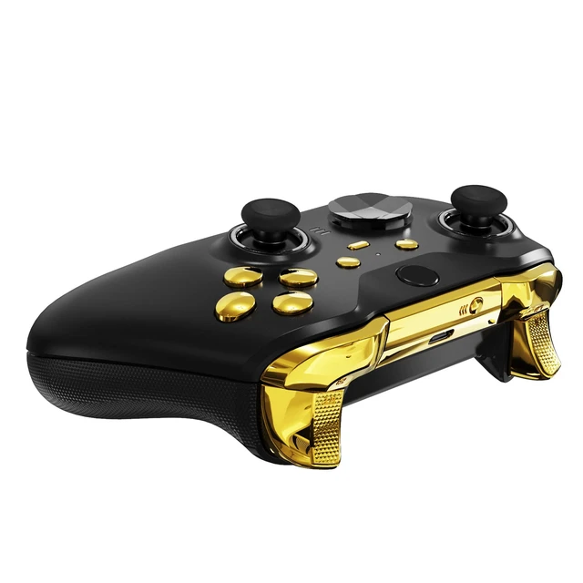 Alt view image 7 of 7 - eXtremeRate Chrome Gold Replacement Buttons for Xbox One Elite Series 2 Controller, LB RB LT RT Bumpers Triggers ABXY Start Back Sync Profile Keys for Xbox Elite Series 2 Core Controller Model 1797