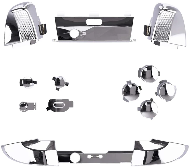 Alt view image 3 of 7 - eXtremeRate Replacement Buttons for Xbox One Elite 2 Controller, LB RB LT RT Bumpers Triggers ABXY Start Back Sync Profile Keys for Xbox Elite Series 2 Controller Model 1797 - Chrome Silver