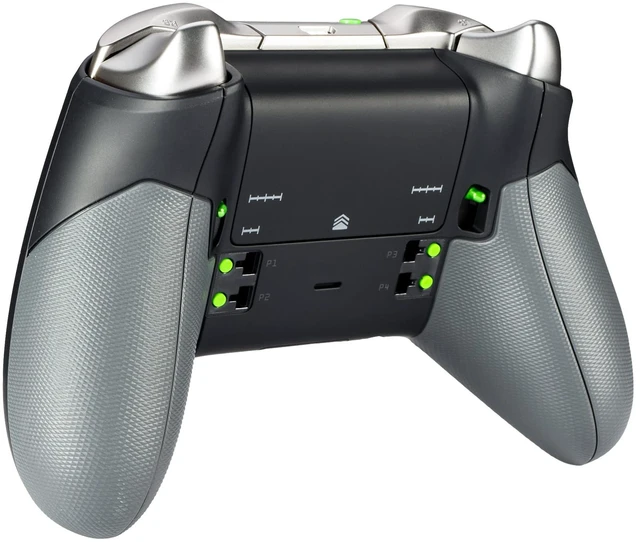 Alt view image 5 of 7 - eXtremeRate Gray Rubberized Right Left Side Rails, Replacement Rear Handle Grips, Back Panels Faceplates Kits for Xbox One Elite Controller (Model 1698)