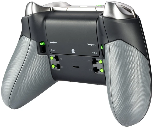 Alt view image 6 of 7 - eXtremeRate Gray Rubberized Right Left Side Rails, Replacement Rear Handle Grips, Back Panels Faceplates Kits for Xbox One Elite Controller (Model 1698)