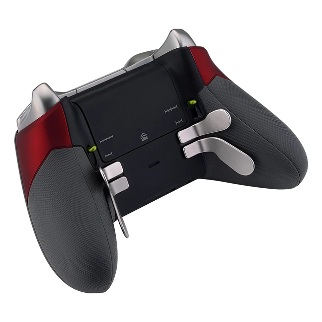 Alt view image 7 of 7 - eXtremeRate Soft Touch Red Rubberized Right Left Side Rails, Replacement Rear Handle Grips, Back Panels Faceplates Kits for Xbox One Elite Controller (Model 1698)