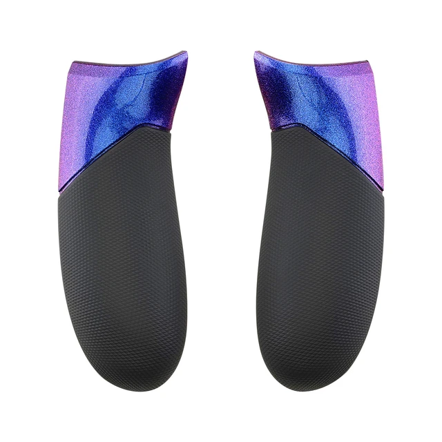 Alt view image 3 of 7 - eXtremeRate Chameleon Purple Blue Rubberized Right Left Side Rails, Replacement Rear Handle Grips, Back Panels Faceplates Kits for Xbox One Elite Controller (Model 1698)