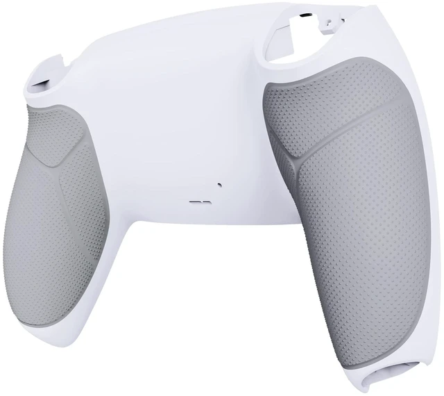 Alt view image 4 of 5 - eXtremeRate White & Gray Performance Rubberized Grip Custom Back Plate Bottom Shell Compatible with ps5 Controller, Replacement Back Shell Cover Compatible with ps5 Controller