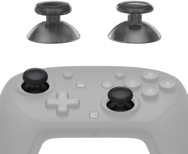 Main image of eXtremeRate Replacement 3D Joystick for Nintendo Switch 2 Pro Controller, Left Right Analog Stick Thumbsticks with Screwdriver Tools for Switch 2 Pro, Multi-Colors Options - Clear Slate Black