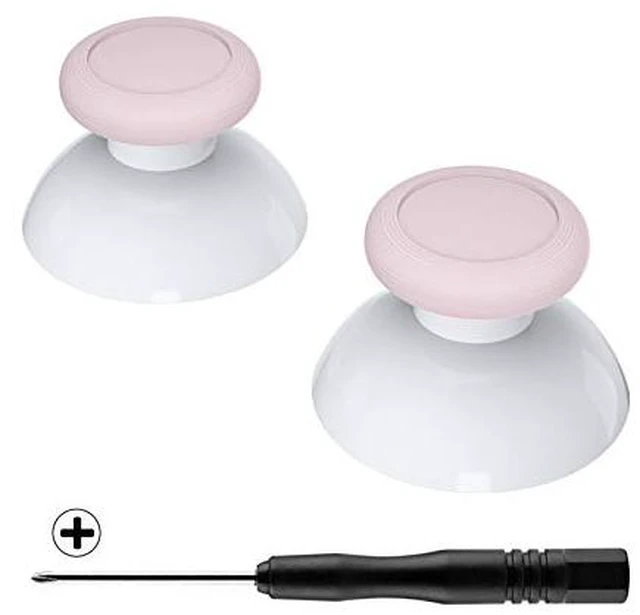 Main image of eXtremeRate Cherry Blossoms Pink & White Dual-Color Replacement 3D Joystick Thumbsticks, Analog Thumb Sticks with Cross Screwdriver for Nintendo Switch Pro Controller
