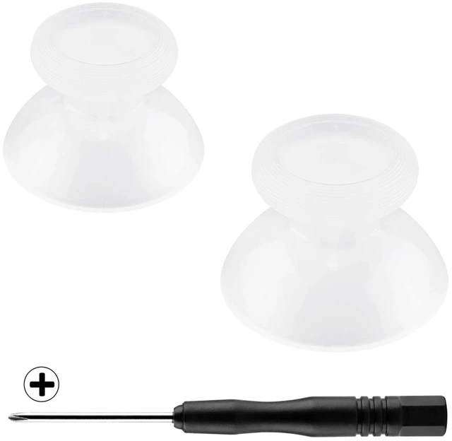 Main image of eXtremeRate Transparent Clear Replacement 3D Joystick Thumbsticks, Analog Thumb Sticks with Cross Screwdriver for Nintendo Switch Pro Controller