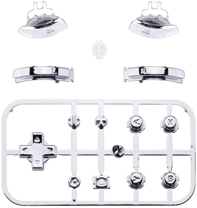 Alt view image 2 of 7 - eXtremeRate Chrome Silver Replacement ABXY Home Capture Plus Minus Keys Dpad L R ZL ZR Trigger for Nintendo Switch Lite, Full Set Buttons Repair Kits with Tools for Nintendo Switch Lite