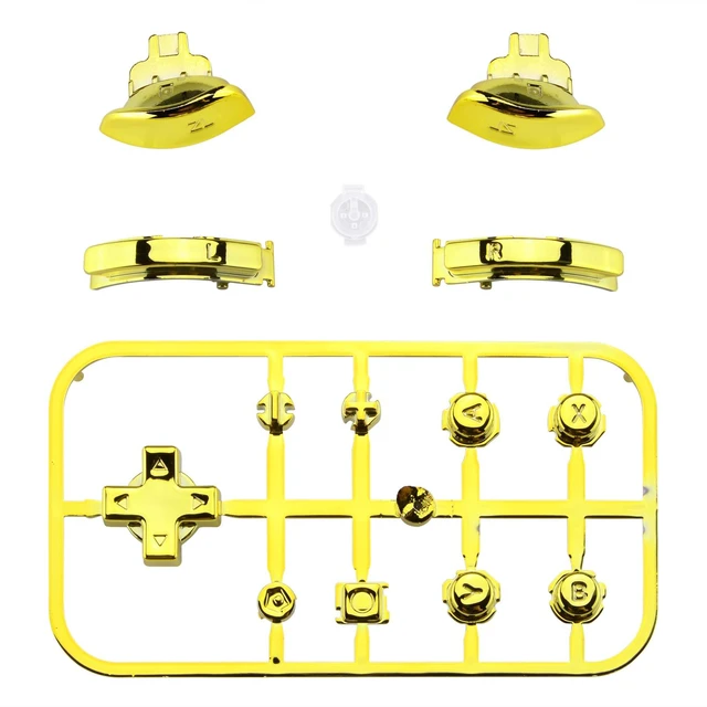 Alt view image 2 of 7 - eXtremeRate Chrome Gold Glossy Replacement ABXY Home Capture Plus Minus Keys Dpad L R ZL ZR Trigger for Nintendo Switch Lite, Full Set Buttons Repair Kits with Tools for Nintendo Switch Lite