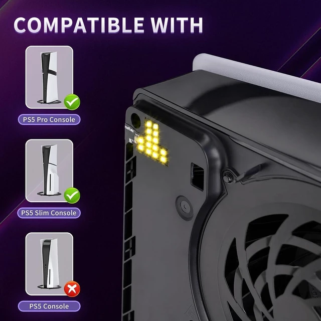 Alt view image 4 of 7 - eXtremeRate 7 Colors 40 Effects RGB RAINBOW Logo LED Kit for PS5 Slim/Pro Console, Illuminated Lighting Decoration Logo LED Board for PS5 Slim/Pro Disc & Digital Console